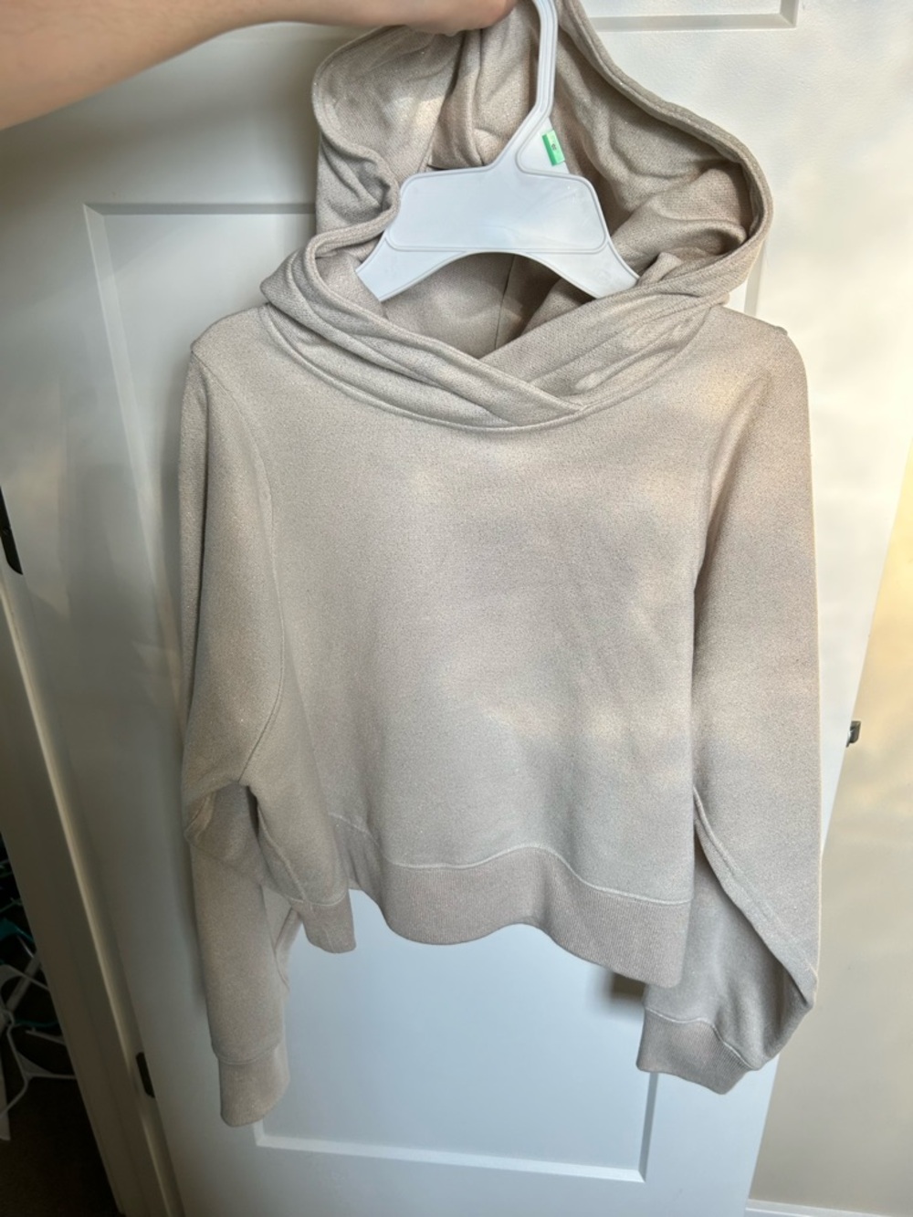 lululemon athletica Cropped Hooded Sweatshirt in Light Beige